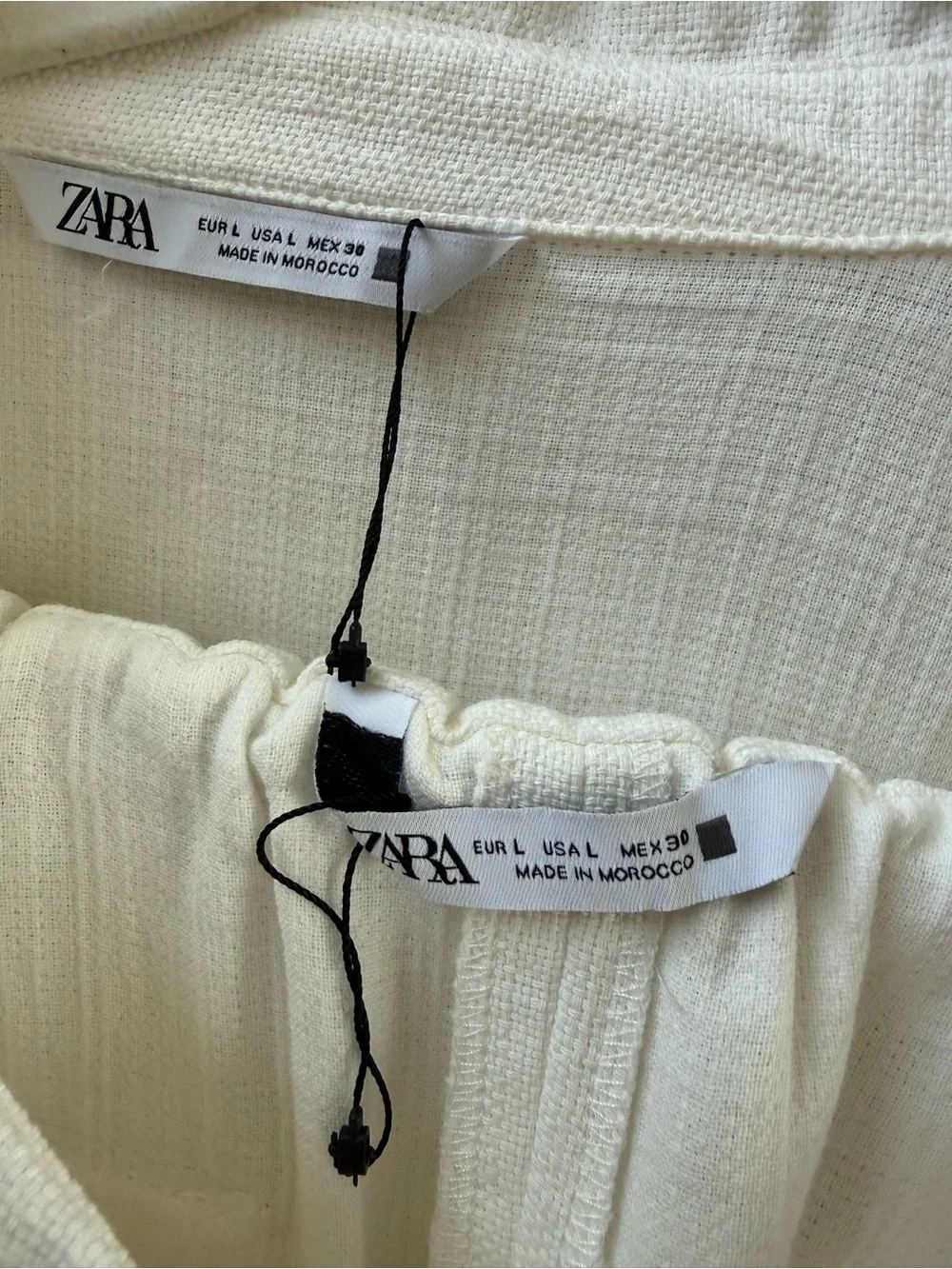 Zara Cream Button-Front Overshirt matching pants